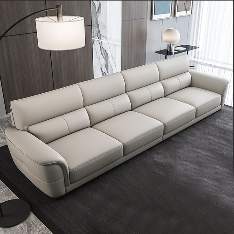 Nordic Style Leather Upholstery Sofa Bed with Inverted Armrest Cushioning