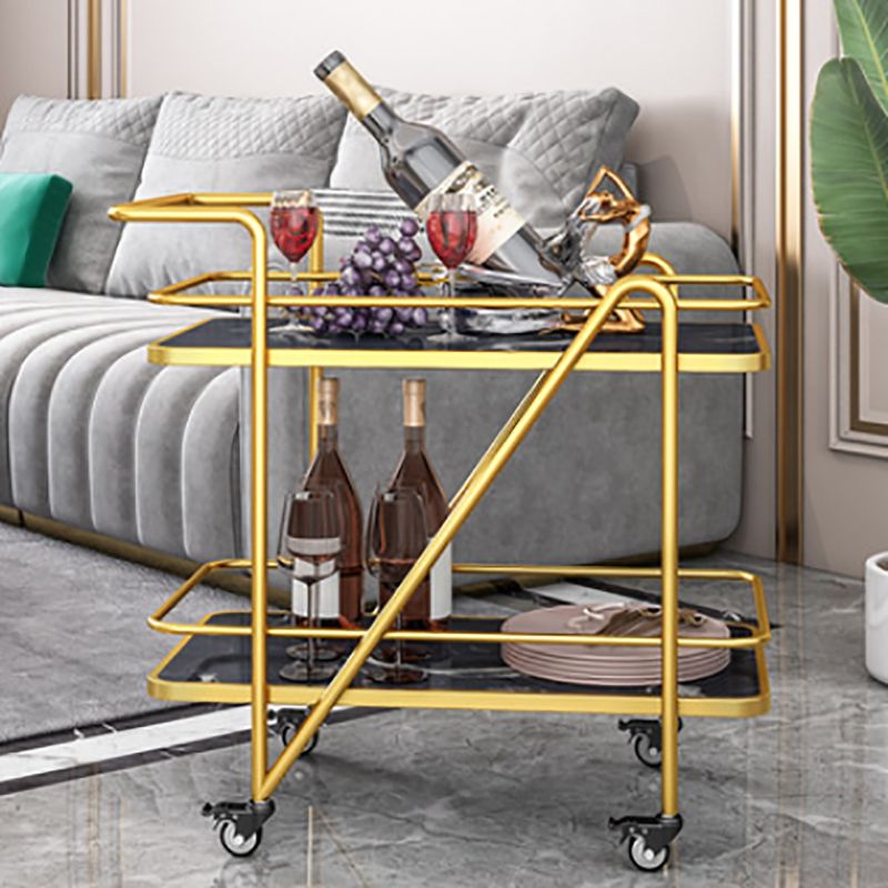 29.92" High Contemporary Style Prep Table Rolling Metal Prep Table for Home