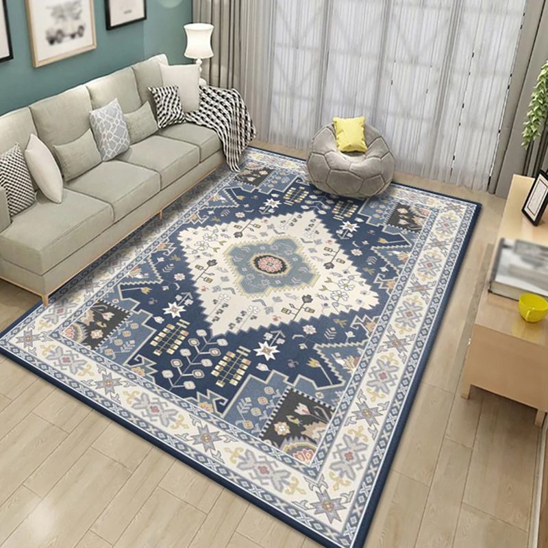 Alfombra vintage de la sala de estar marina Medallón de la alfombra del poliéster alfombra interior lavable