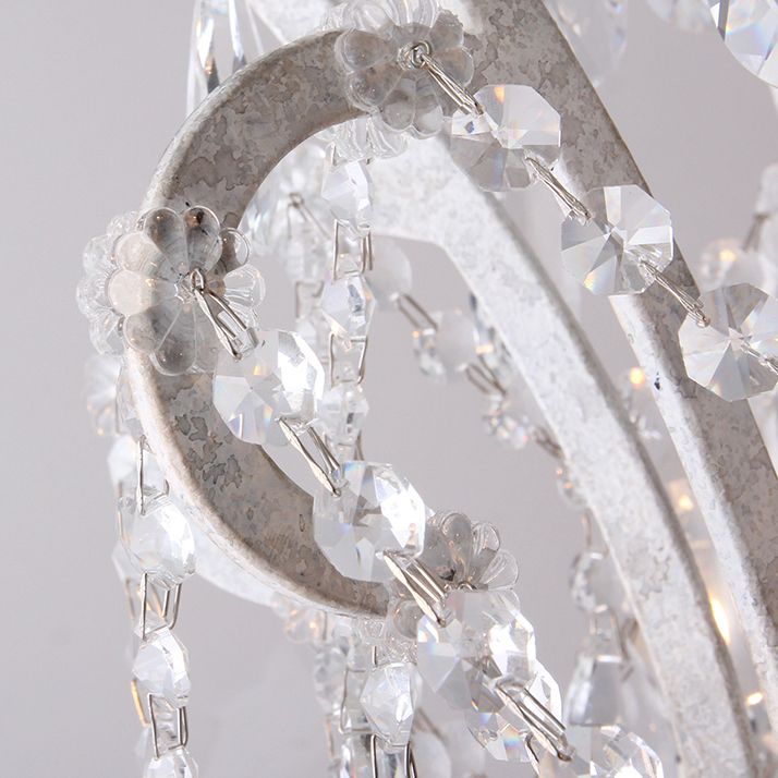 American Style Candle Chandelier Light Fixtures Multi-Head Hanging Pendant Lamps with Crystal