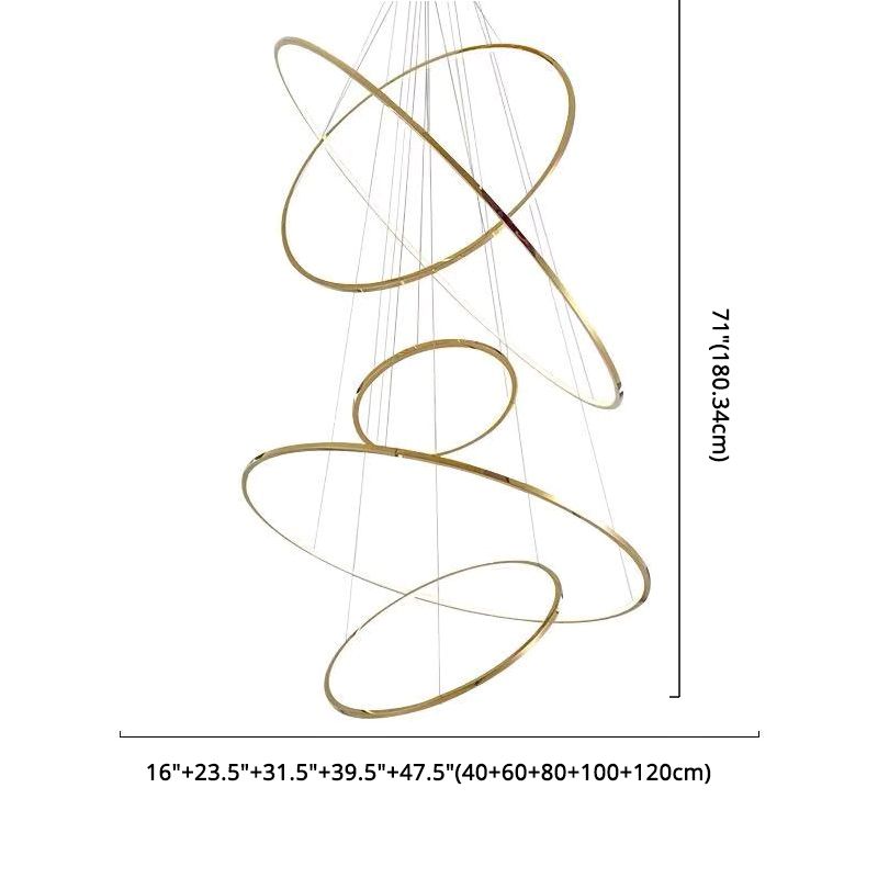 Moderne Ring Opgebroken verlichtingsarmatuur Metallic Pendant -verlichtingsarmaturen voor restaurant