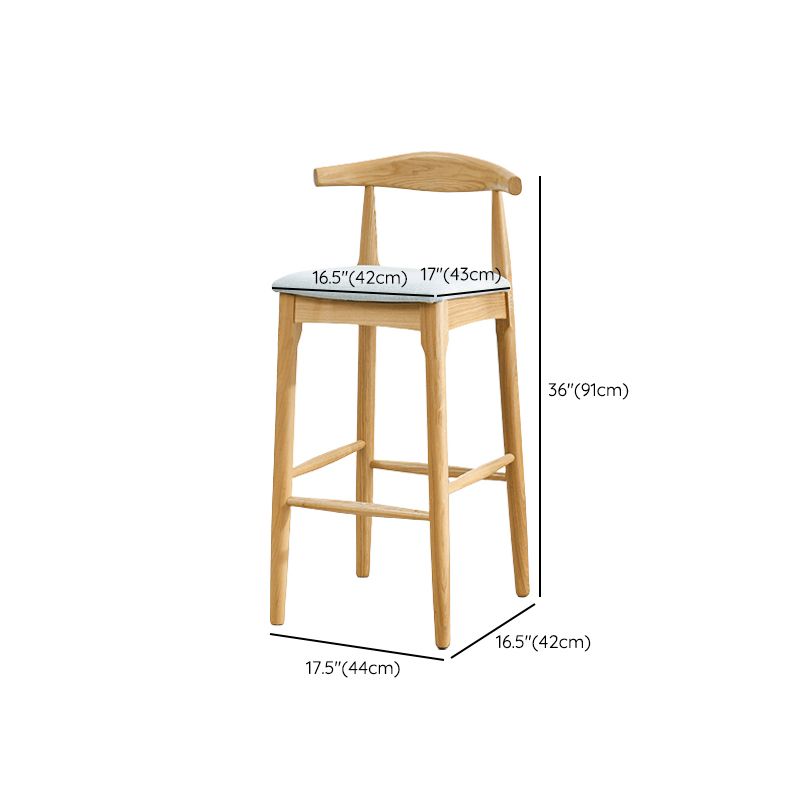 Industrial Style Counter Chair Solid Wood Footrest Counter Stool for Restaurant