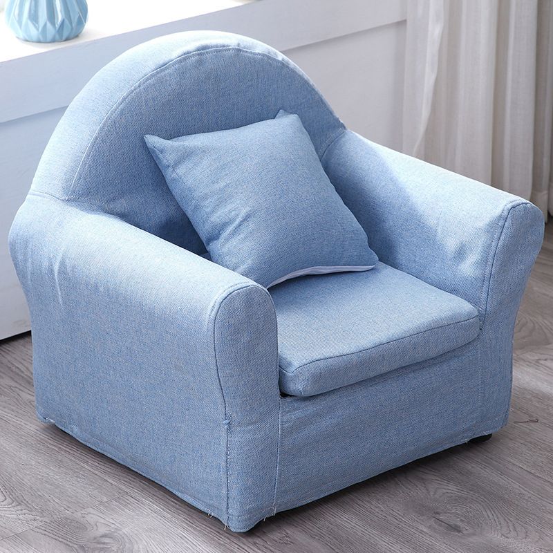 19.68"Wide Armchair Camel Back Cotton Blend Chair with Round Arms and Basic Four Legs