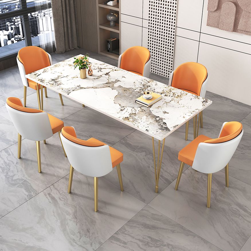 Nordic 1/5/7 Pieces Dining Set Rectangle Stone Dining Table for Kitchen Dining Room