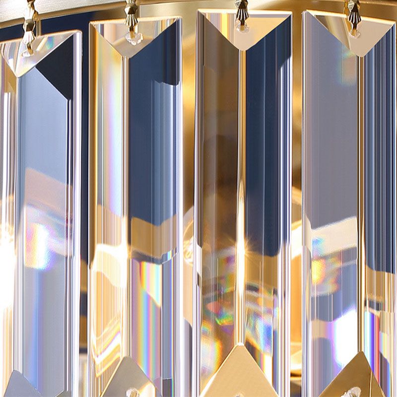 Kristall-Messing-Unterputzleuchte im kolonialen Kreativstil mit geometrischer Kupfer-Deckenleuchte