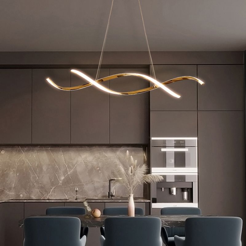 Simple Modern Light Luxury Style LED Hanging Island Pendant Light for Dining Room