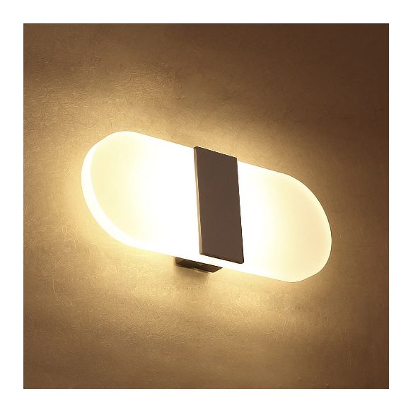Splique de pared ovalado/rectangular/convexo moderno 8 "/10.5" de ancho de pared acrílica de ancho de ancho en luz cálida/blanca/natural