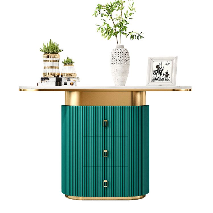 Glam Stone Console Table Scratch Resistant Console Sofa Table for Hall