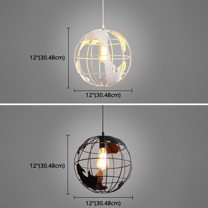Globe Metal Hanging Pendant Light Modern Style Pendant Lighting Fixture for Bedroom