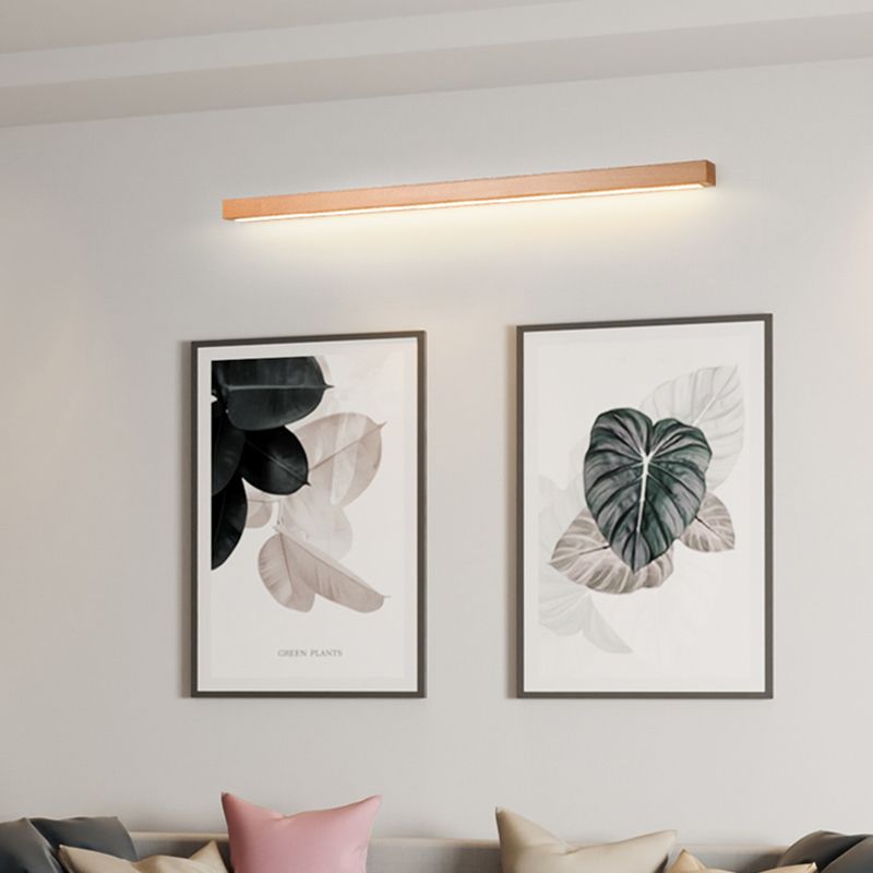 Houten lineaire wand gemonteerd verlichtingsarmatuur moderne minimalistische stijl wandlichtwagentjes voor slaapkamer