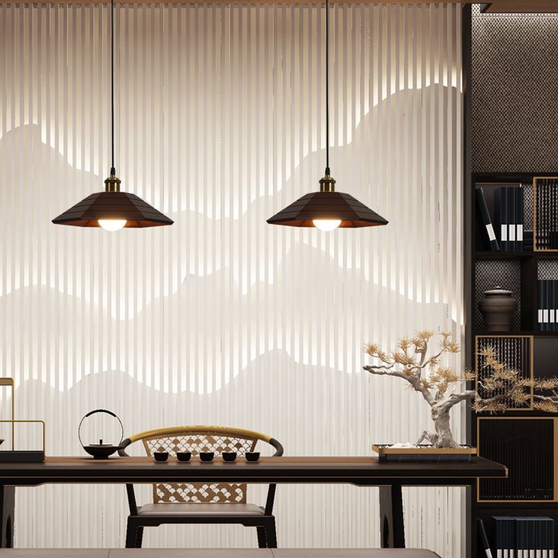 Forme de couverture de pot de bois Lumières suspendues modernes 1-Light Hanging Mount Fixture