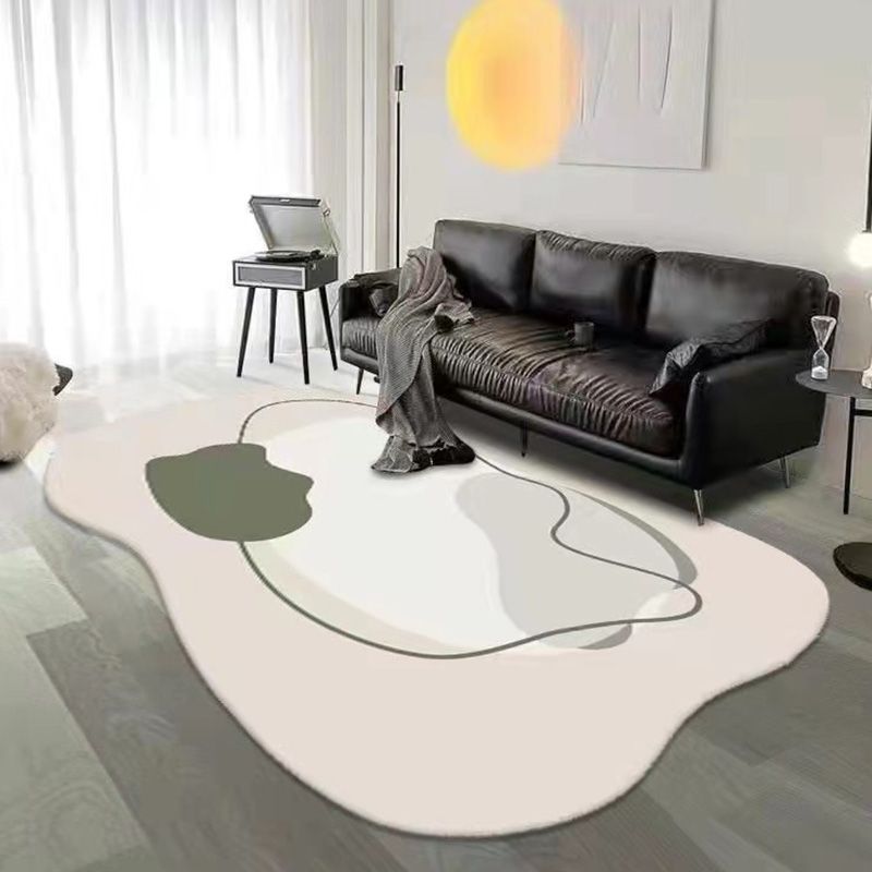 Brown Casual Rug Polyester Contrast Color Indoor Rug Non-Slip Backing Rug for Living Room