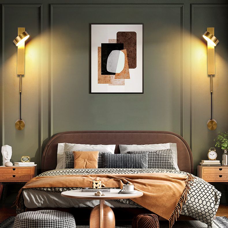 Metal Round Shape Wall Light Modern Style 1 Light Wall Mount Light