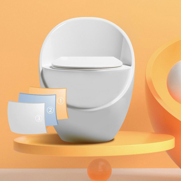 Modern Skirted Toilet Floor Mounted One Piece Flush Toilet with Toilet Seat