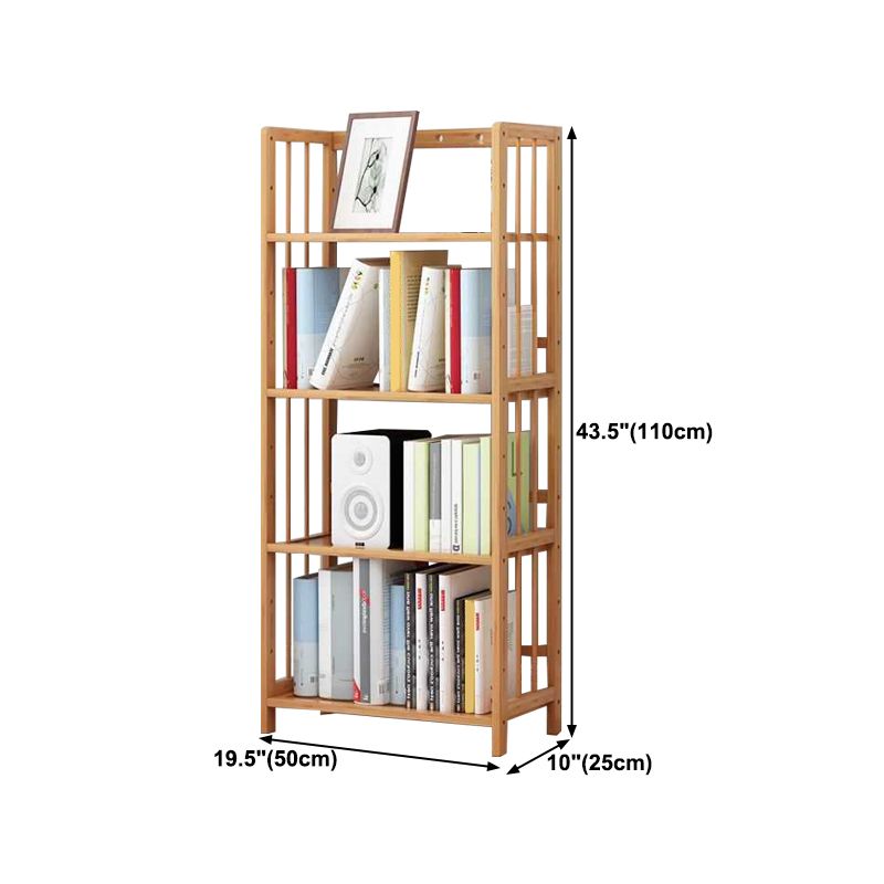 Manufactured Wood Etagere Bookshelf Natural Modern Open Bookcase for Classroom