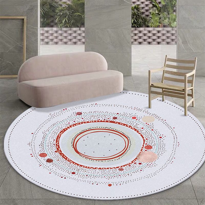 Modernist Decoration Rug Multicolor Circle Pattern Rug Polypropylene Washable Non-Slip Pet Friendly Area Rug