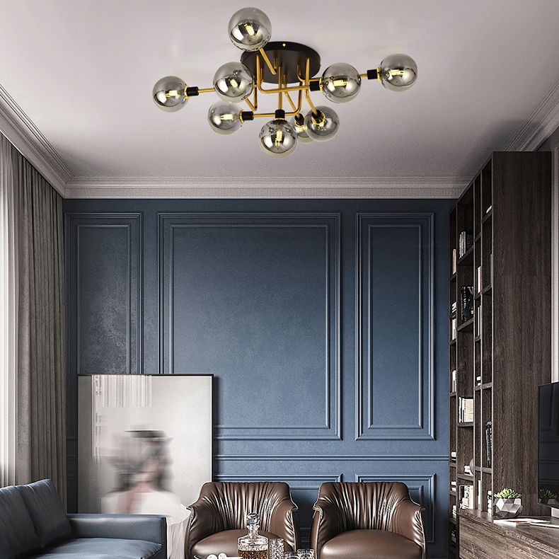 Nordic Style Metal Ceiling Light Ball Shape Shade Ceiling Lamp for Bedroom