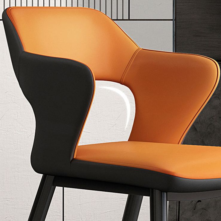Contemporary Linen Dining Chair Open Back Dining Side Furniture in Matte Finish for Home