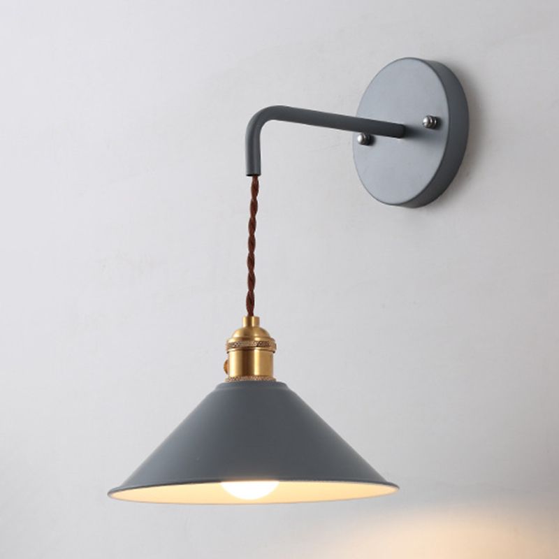 Contemporary Macaron Metal Wall Light Cone Shaded Lighting for Room