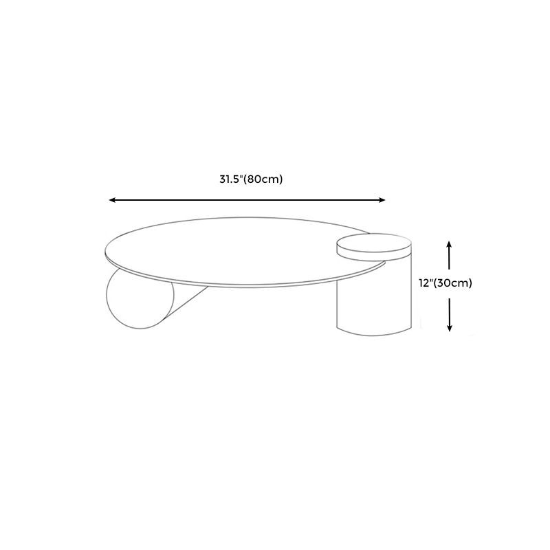 Round Clear Glass Coffee Table2 Legs Base 1 Single Cocktail Table
