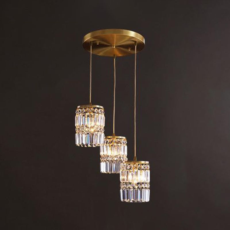 Contemporary Style Hanging Light Crystal Pendent Lighting Fixture for Living Room