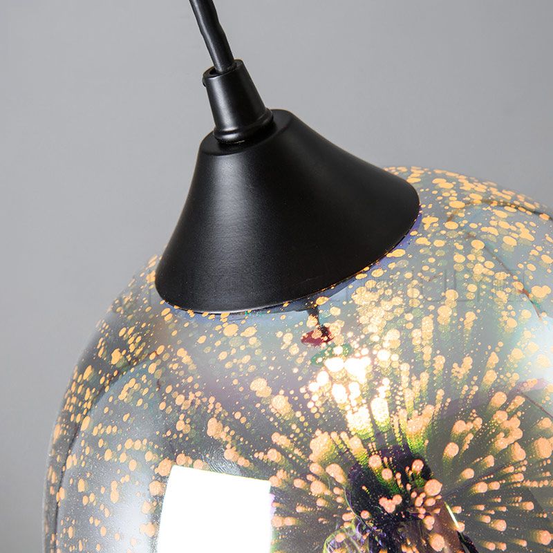 Chromé Géométrique Pendant Lightture Modern 1 Head 3D Glass Suspension Light for Dinner