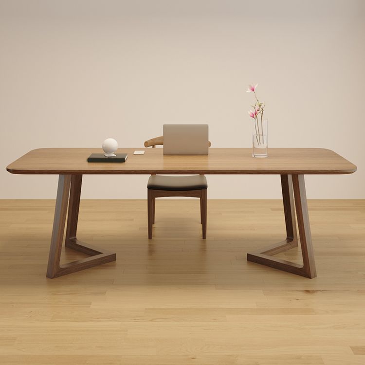 Modern 1/2/4 Pieces Rectangle Dining Set Solid Wood Dining Table with Wooden Chairs