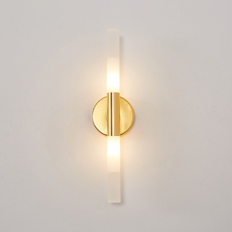 Lámpara de pared recta de metal estilo moderno 2 luces LED Mirror Light para baño