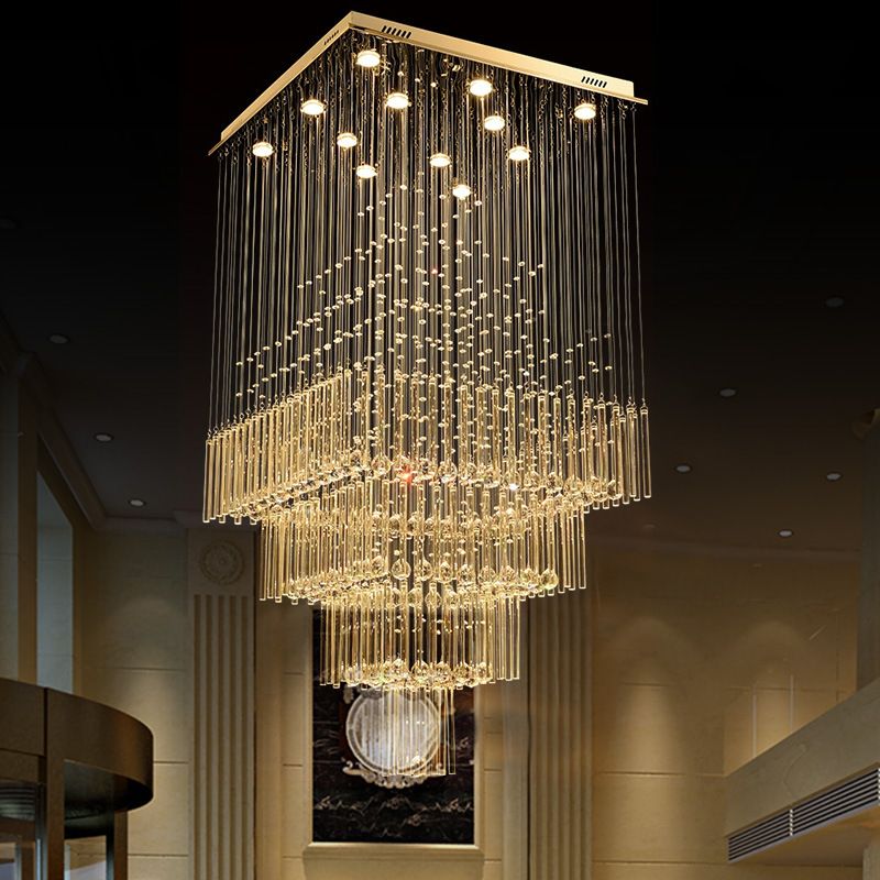 13 Lights Crystal Suspension Lamp Contemporary Silver Orbs and Rods Stair LED Cluster Pendant Light