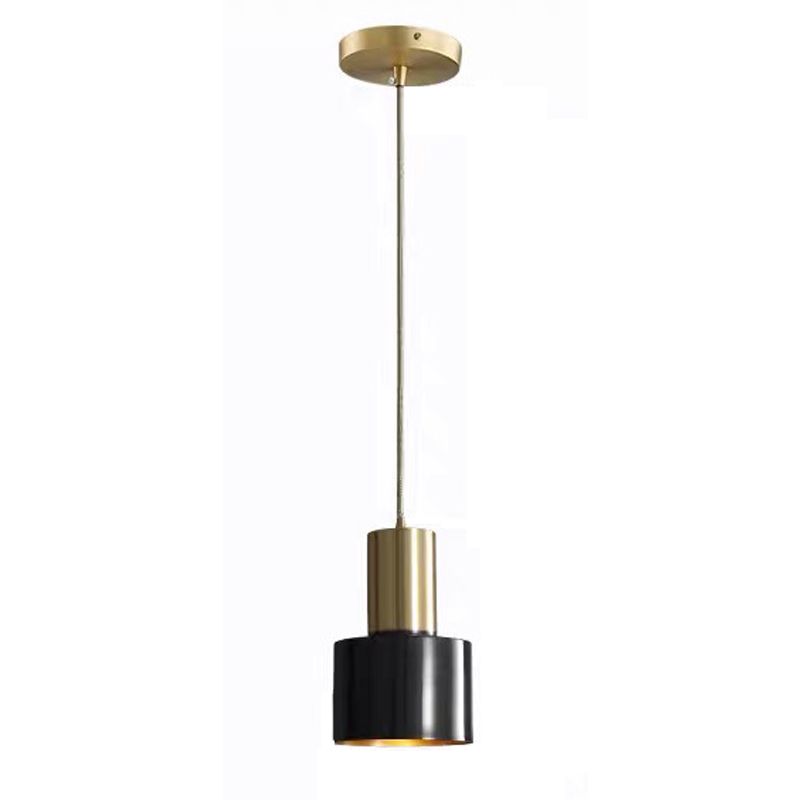 Cylindrical Ceiling Pendant Light Minimalist Style Metal Bedroom Down Lighting Pendant