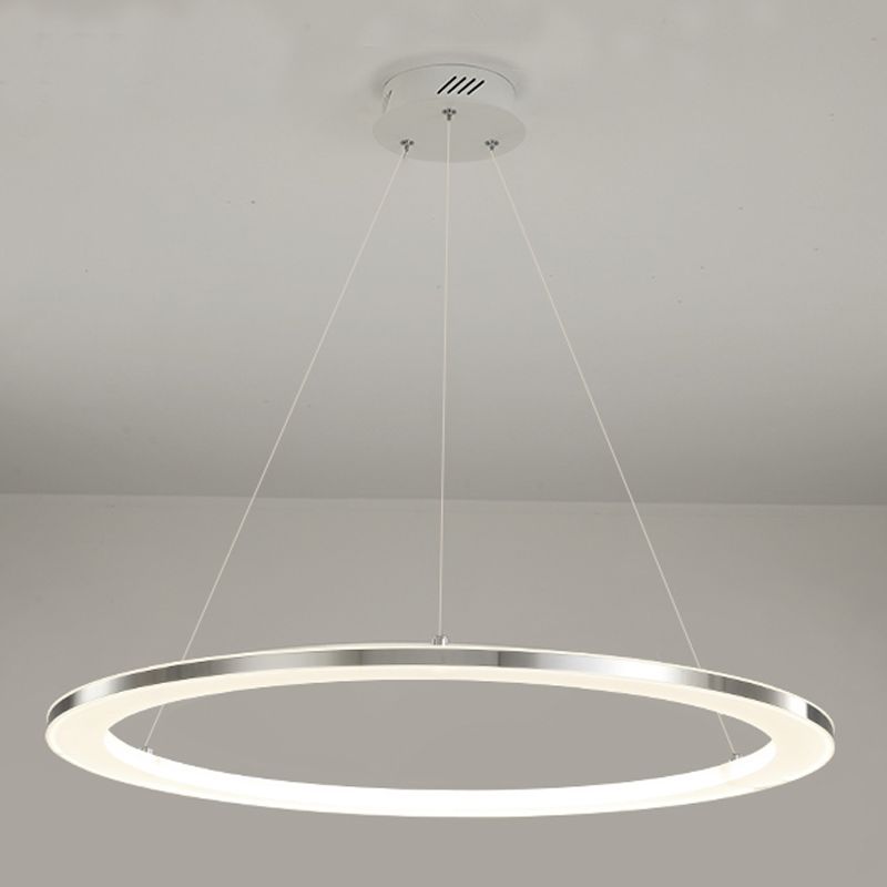 Circular 1-Light Hanging Light Fixtures Modern Style Metal Chandelier Pendant Light