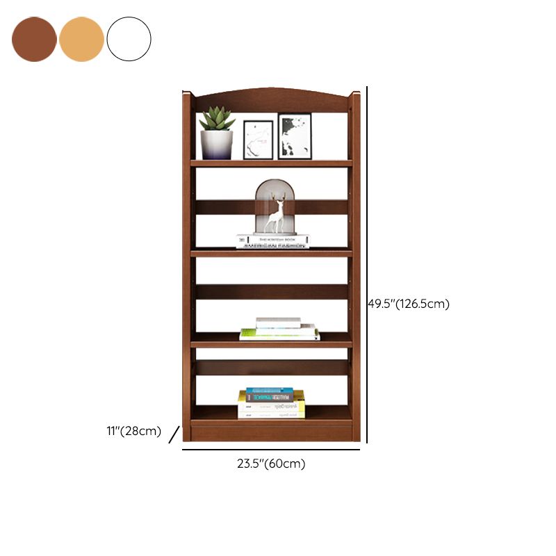 Contemporary Open Back Standard Bookshelf Wooden Bookcase with Shelves