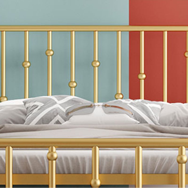 Modern Metal Slat Bed, High Profile Standard with Rectangular Headboard