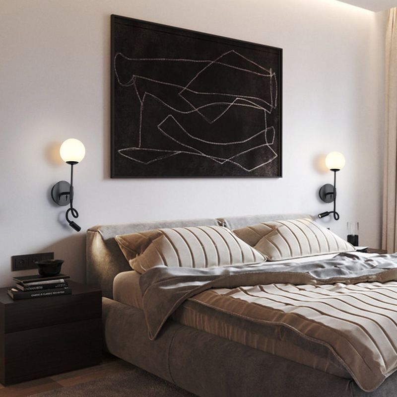 Sphere Shape Glass Sconce Light Modern Style Wall Sconce Light for Living Room