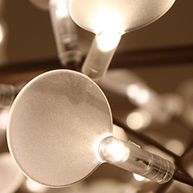 Metal Branch Shape Chandelier Postmodern Fireflies Hanging Lamp for Restaurant