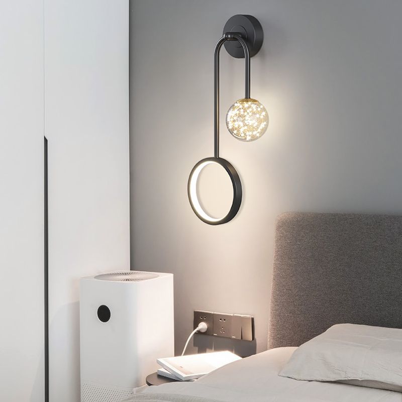 Luces de pared esféricas de estilo moderno 2 luces de montaje de pared ligera