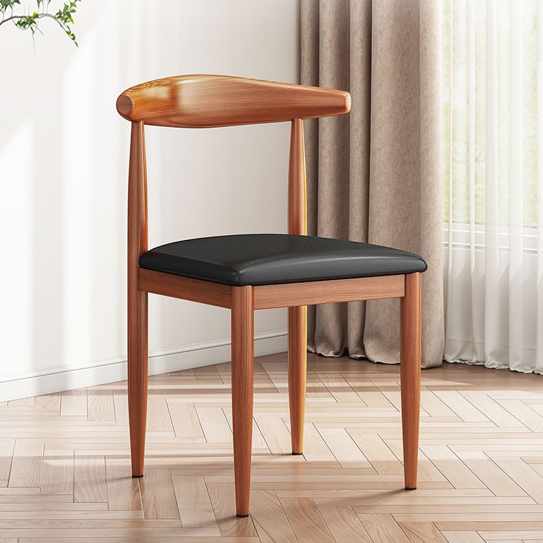 Modern Indoor-Outdoor Metal Chair Dining Room Armless Cow Horn Open Back Dining Side Chair