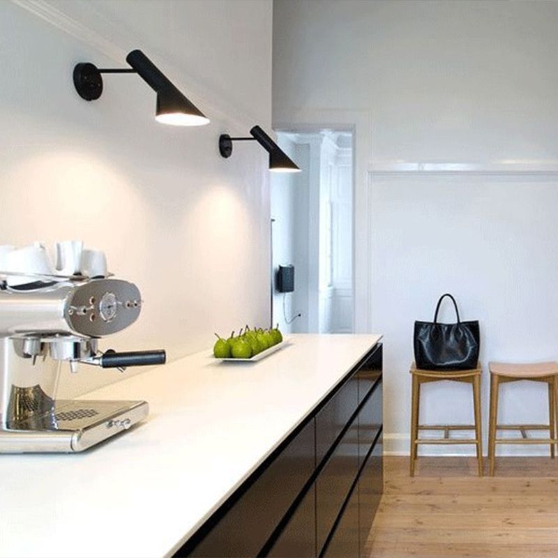 Modern de estilos Flare Dismonce Lights Ideas de iluminación de pared de aluminio de 1 luces en blanco y negro