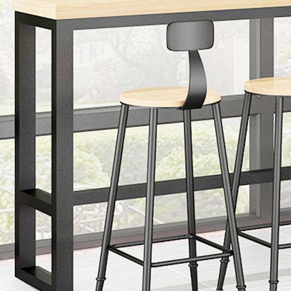 1/5 Pieces Industrial Rectangular Pub Table Set Wooden Counter Table with Armless Stools