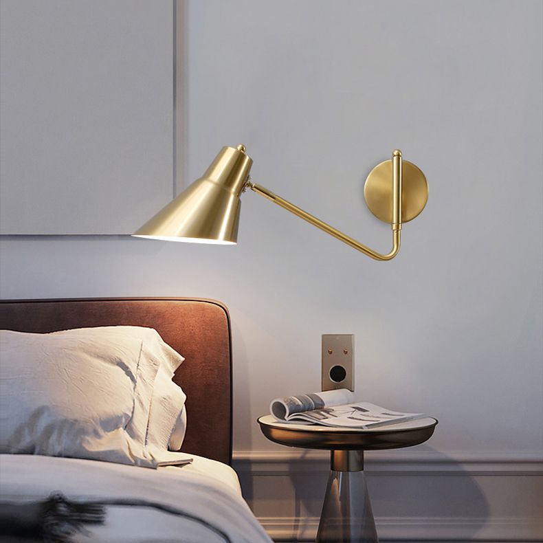 Modern Wall Sconce Geometric Shape Wall Light with Metal Shade for Bedroom