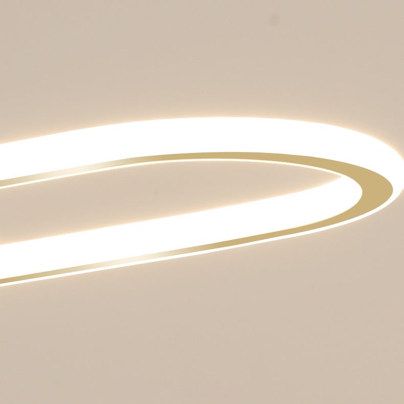 Oval LED Island Light White Acrylic Shade Hanging Lamp for Dinning Room