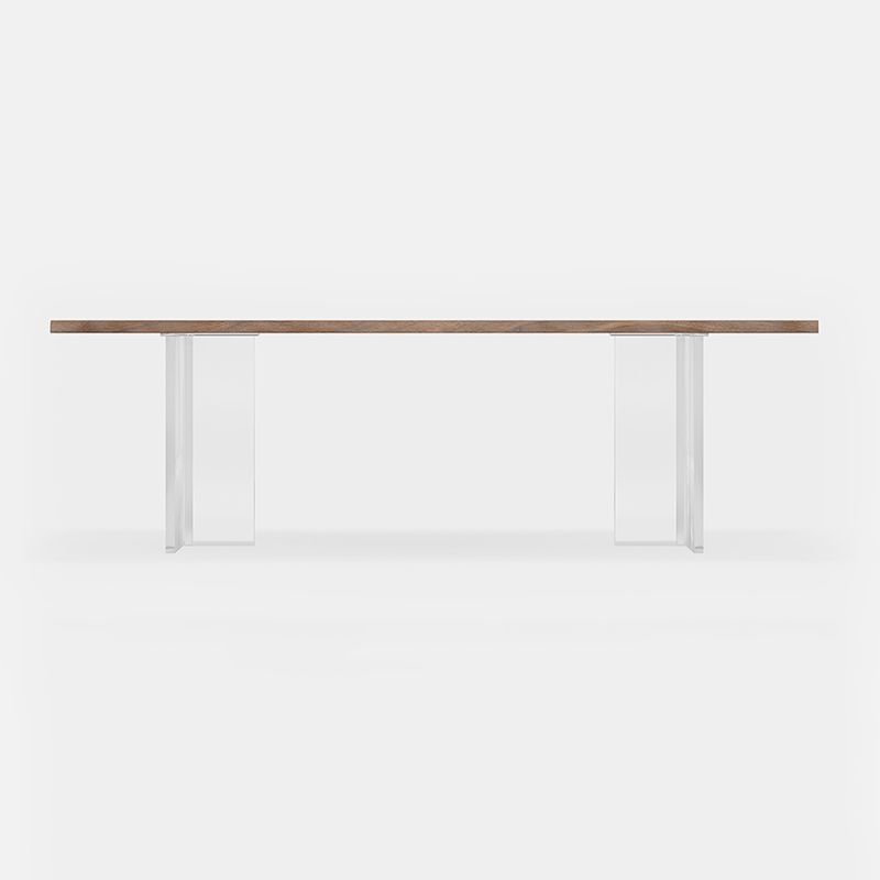 Brown Solid Wood Top Dining Table Rectangle Kitchen Dinette Table