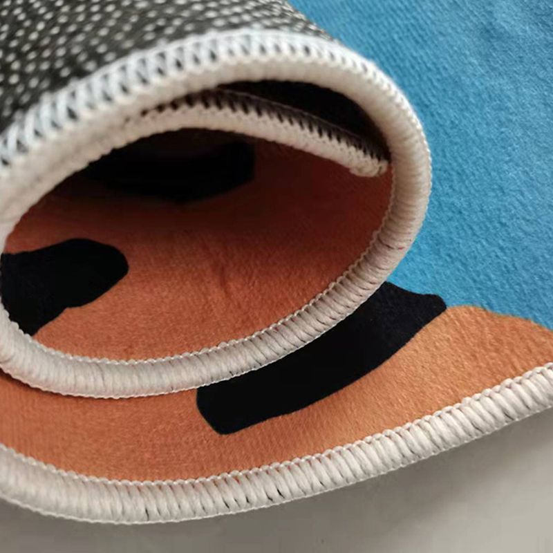 Minimalist Carpet Contrast Panel Carpet Polyester Stain Resistant Area Rug for Living Room