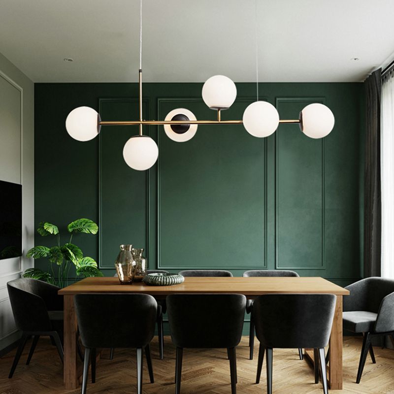 Contemporary Sphere Island Light Glass Island Lighting Fixtures for Kitchen