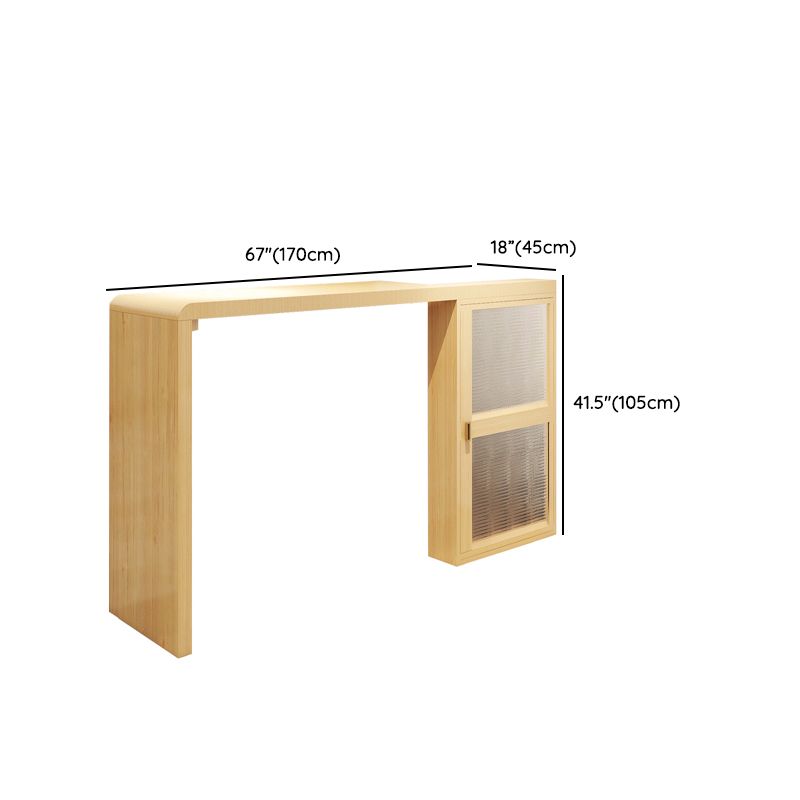 Glam 1/2 Pieces Bar Table Set Rectangle Wood Counter Table with Stools