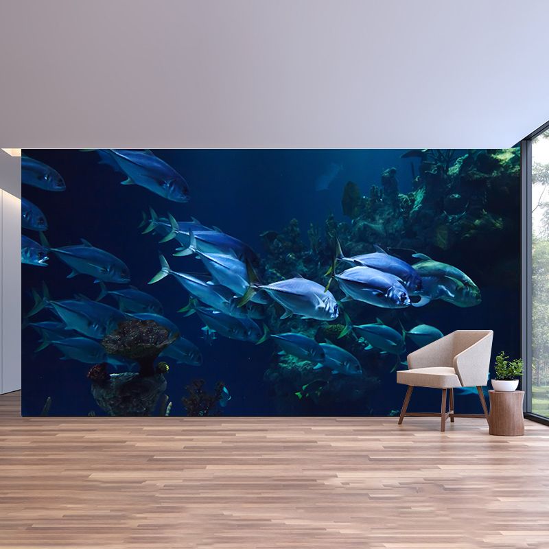 Tropical Seabed Mural Wallpaper for Aquarium Stain Resistant, Made to Measure