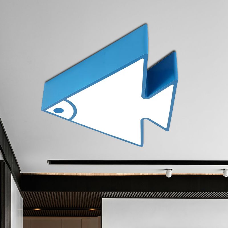 Cartoon Triangle Fish Ceiling Lamp Acrylic LED Flush Mount Light for Child Bedroom Living Room