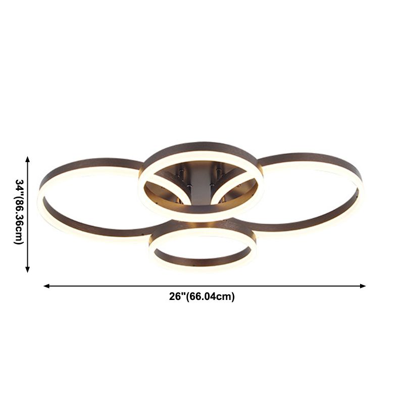 Lámpara de techo circular minimalista, luces de montaje empotrado de techo acrílico de 4 luces para sala de estar