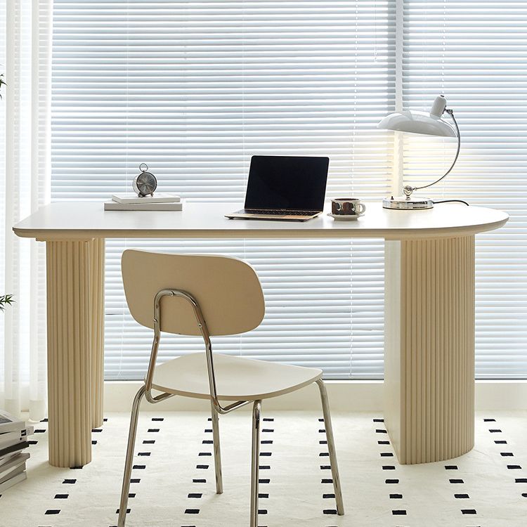 Contemporary Office Desk Peninsula White Writing Desk for Office