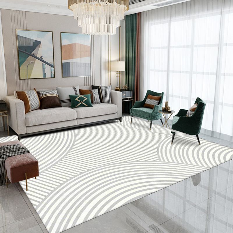 Modern Graphic Pattern Rug Polyester Indoor Carpet Stain Resistant Carpet for Living Room